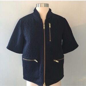J. Crew NWT Navy Quilted Bomber Jacket